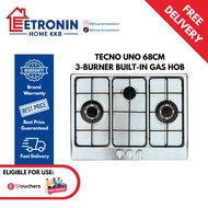 TECNO UNO 68CM 3-Burner Built-In Gas Hob UP7033 TRSV UP7033TRSV