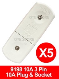 9198 10A 3 Pin Plug and Socket (X 1 Unit / X 5 Unit / X 10 Unit / X 20 Unit / x 50 unit)