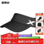2XU 运动空顶帽 无顶男女时尚百搭鸭舌帽夏天户外跑步遮阳防晒网球帽 黑色