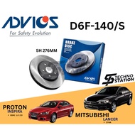 AISIN ADVICS Heavy Duty D6F-140/S Brake Disc Rotor Set Proton Inspira GS41 1.8 2.0 CY4A FRONT 276MM