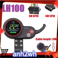 LH100 LCD Display Dashboard 24V-60V Throttle Meter For  Electric Scooter/Ebike Speedometer (SM Plug 