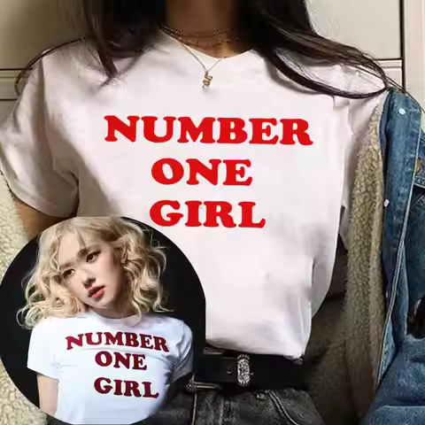 Rose-Number One Girl T-Shirts Women Shirts Harajuku Hip Hop O-Neck Short Sleeve Shirt
