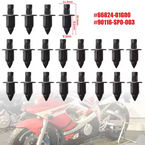 Motorcycle 6mm Retainer Rivet Trim Clips Fastener For Honda Yamaha Suzuki Kawasaki 66824-01G00 90116