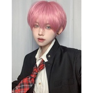 Light Pink Men Short Wig Handsome Comic Wig Synthetic Cosplay Wig Japanese Style Cosplay Wig For Men