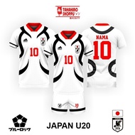 Baju Kaos Jersey Full Print JAPAN U20 Itoshi Sae / Baju Cosplay Anime Blue Lock (Bisa Custom Nama da