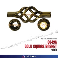 STAINLESS STEEL Q049 G GOLD SQUARE BASKET 19MM