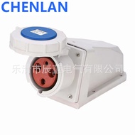 63A3Single-phase Industrial Socket Surface-mounted Waterproof IP67 2P+E 220-250V Wall-mounted Base S