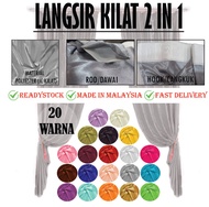 Langsir Kilat Tirai Curtain Semi Dimout Hook Type Modern Langsir Tingkap Pintu Bilik Sliding Door Curtain Window Murah