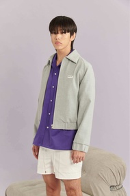 MAISON L BOMD - LIGHT GREY RAYON BOMBER JACKET