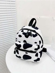 Mochila de lona con estampado de vaca linda y divertida de moda nueva 2024 para chicas adolescentes, bolsa escolar encantadora y dulce