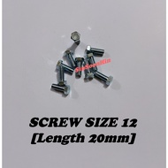 SCREW MOTORCYCLE SIZE 12 [length 20mm] #panjang 20mm skru pemijak depan