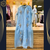 DRESS VIRLY BAHAN TULE ORGANZA Payet Premium / Long Dress Organza / Gamis Organza / Gaun Organza