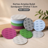 Orbital Sandpaper 7.5cm 800-3000 Round Sandpaper 30 PCS, Small Round Sandpaper with Fine Finish Auto
