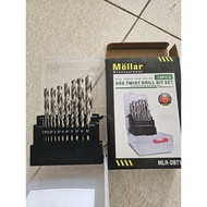 MATA Mollar 19pc HSS Steel Drill Bit Set Mollar 19 HSS Twist Drill Bit Set