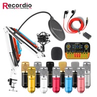 GAM-800G Condenser Microphone V21I Sound Card Set Computer Network K Song Microphone with Sound Card