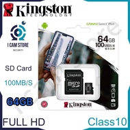 Kingston micro SD CARD แมมโมรี่การ์ด 64GB Class 10 ( ของแท้ประกันศุนย์ )