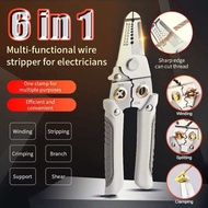 6 In 1 multifunction Wire Stripper Plier Crimper Cable Cutter Electrician Splitting Plier Wire Cutting wayar playar