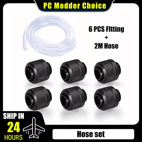 Hose Pipe Tube Fitting Combo Kit, 10*13mm Or 10*16mm For Computer Water Cooling System, G1/4'' 6 + 2