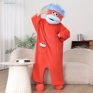 Soft Velvet Onesie Kids and Adult Onesie Big Mouth Onesie Soft Plush Warm Hooded Pajamas Unisex Adul