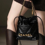 Chanel 22 Bag Mini22 Bag Mini Garbage Bag 23S New Style Oil Wax Cowhide Shoulder Cross-body Chain Ba