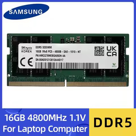 Samsung DDR5 RAM 8GB 16GB 32GB Notebook 4800MHz 5600MHz SODIMM 1.1V for Laptop Memory