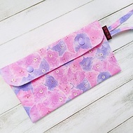 日本紫色棉花糖小熊純棉布 提繩口罩收納包 衛生棉包