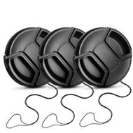 3pcs Lens Cap Set, Fit For Olympus, Pentax DSLR Cameras, Black, 37mm/40.5mm/43mm/46mm/49mm/52mm/55mm