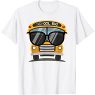 Cool Bus Children's T-Shirt with Sunglasses, School Bus Party T-Shirt Fashion Tops for Boys and Girl