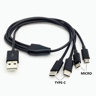 [Over 2 Items] High-Quality 50CM USB One for Four Charging Cables 2 Items TYPE C Heads+2 Items MICRO