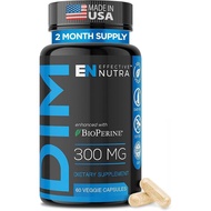 Suplemen Nutra Dim Berkesan 300mg dengan BioPerine - Penghalang Estrogen Berkuasa Tambahan untuk Lel