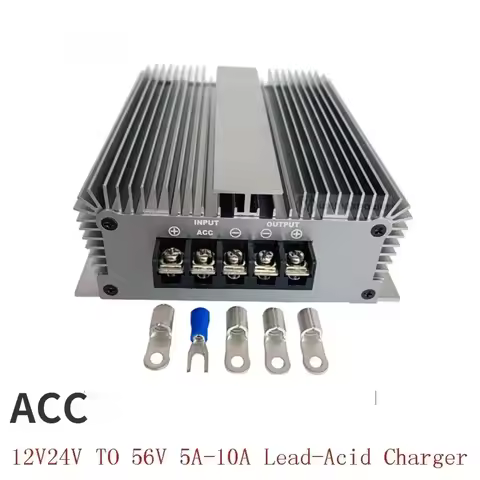 12V24V TO 56V 2A-10A Lead-Acid Charger Boost Converter DC Step Up Car Battery Charger for Automotive