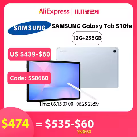 SAMSUNG Galaxy Tab S10fe Tablet 12+256G WLAN With S Pen WIFI Vision X520 Support Google Play 8 Cores