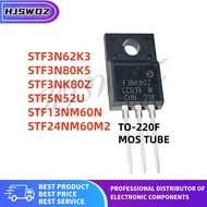 5PCS STF5N52U STF13NM60N STF3N62K3 STF3N80K5 STF3NK80Z STF24NM60M2 TO-220F Field Effect Transistor