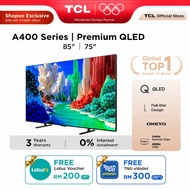 【FREE Lotus Voucher/TNG】TCL 75-85 Inch Premium QLED ONKYO 144hz Refresh Rate, 288hz VRR, Art Gaming 