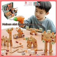 Igoods.Rose 123/147/182Pcs Repair Tools Toys Pretend Engineer Simulation Kids Toolbox Electric Drill