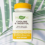 โคลีน และ อิโนซิทอล Choline & Inositol 1000 mg 100 Capsules (Natures Way®)