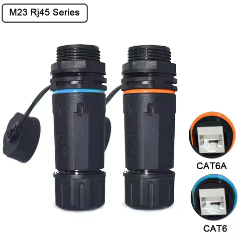 YXY Metal Round Socket Module D Type RJ45 Straight Through Network Connector Panel Mounting HDMI CAT