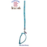 Dây dắt kèm vòng cổ có chuông cho Chó Mèo Dưới 5kg Bản rộng 1cm Dài 120cm Zichen In hình bất kỳ Chất