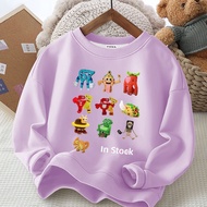 Children Brainrot 67 Cartoon Graphic Crewneck Sweatshirt Soft Feel Casual Outfit