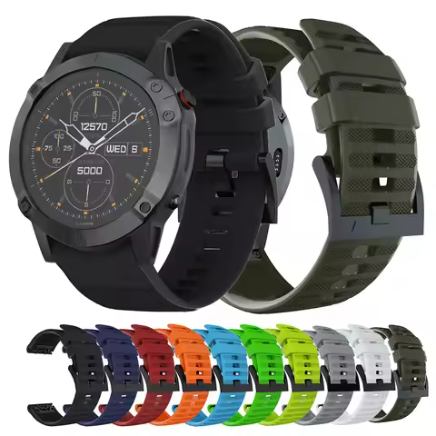 Silicone Strap For Garmin Fenix 7 7X 6 6X Pro 5 5X Plus/Fenix 8 Pro QuickFit 22mm 26mm Watch Band fo