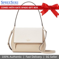 Kate Spade Handbag In Gift Box Crossbody Bag Leila Colorblock Pebble Light Sand Brown Cream Off White # K6762