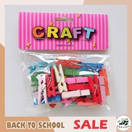 (A2) 24 Clamps Clip Shape Clamp Wooden Hair