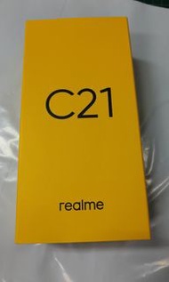 Realme C21全新手機 菱格黑 6.5吋大螢幕 (4G/64G)  空機  真我手機 保護貼已貼 超省電手機 工作機 公務機 備用機 #把愛傳出去