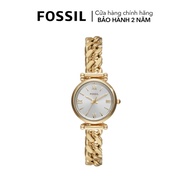 Đồng hồ nữ Fossil CARLIE ES5329 dây thép không gỉ mặt 28MM màu vàng kim dạ quang và cọc số La Mã