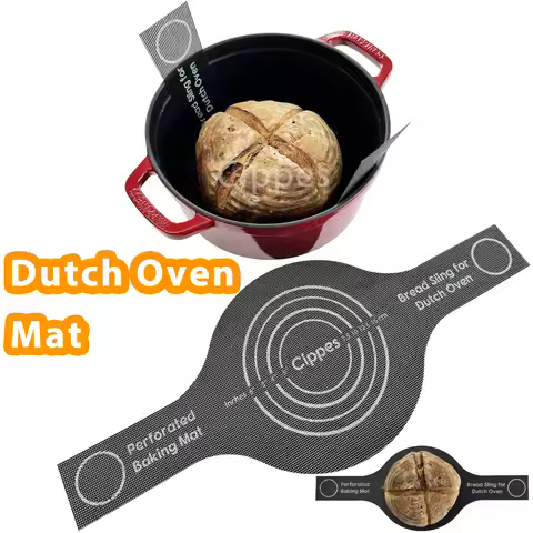 Perforated Silicone Bread Sling for Dutch Oven, with Long Handle, Nonstick & Reusable, Bread Baking 