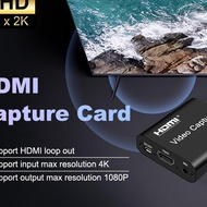 Hdmi Video Capture Card With Loop Usb 2.0 1080P 60FPS For Recording Streaming/Streaming/Video