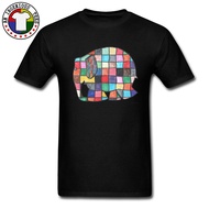Men Strange Smell Top Shirt Summer/Autumn 100% Cotton T-Shirt Casual Colorful Club Elmer Elephant​​P
