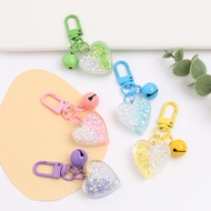 Phone Charm Headset Pendant Heart Filled Sparkling Charm Keychain Love Bell Keychain Colorful Heart Pendant