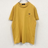 FRED PERRY短袖 T 卹，單 logo，黃色，M 碼，古著。