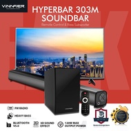 VINNFIER HyperBar 300 | 303 M | 500 | 800 Bluetooth Soundbar Remote Control & Bass Subwoofer TV -BT,